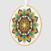 Mandala Muster 02 in gelb & tan Ornament (Vorderseite)