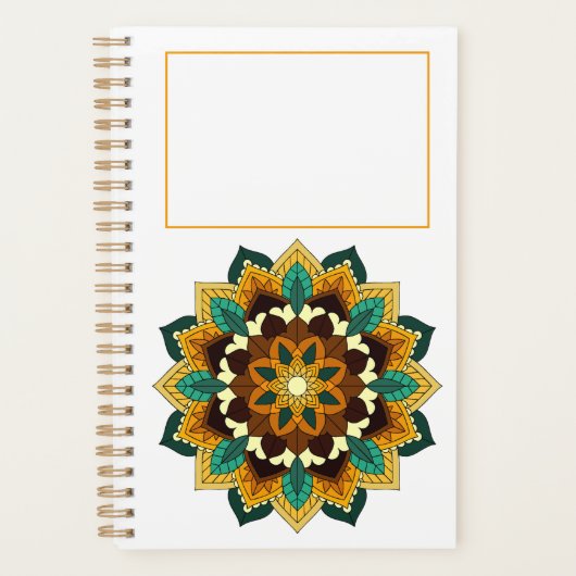 Mandala Muster 02 in gelb & tan Planer (Vorderseite)