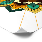 Mandala Muster 02 in gelb & tan Poster (Ecke)