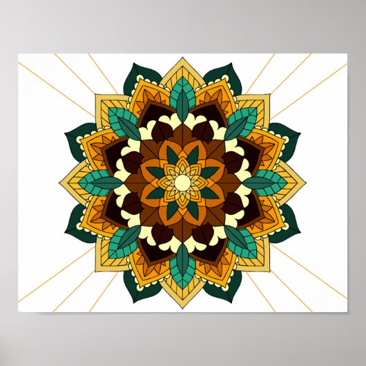 Mandala Muster 02 in gelb & tan Poster (Vorne)