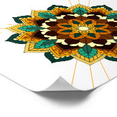 Mandala Muster 02 in gelb & tan Poster (Ecke)