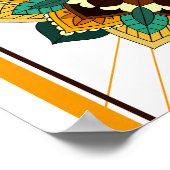 Mandala Muster 02 in gelb & tan Poster (Ecke)