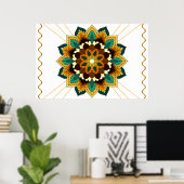 Mandala Muster 02 in gelb & tan Poster (Heimbüro)