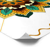 Mandala Muster 02 in gelb & tan Poster (Ecke)
