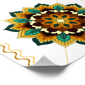 Mandala Muster 02 in gelb & tan Poster (Ecke)