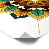 Mandala Muster 02 in gelb & tan Poster (Ecke)