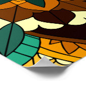 Mandala Muster 02 in gelb & tan Poster (Ecke)