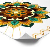 Mandala Muster 02 in gelb & tan Poster (Ecke)