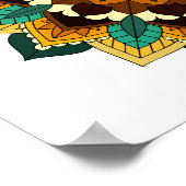 Mandala Muster 02 in gelb & tan Poster (Ecke)