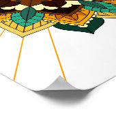 Mandala Muster 02 in gelb & tan Poster (Ecke)