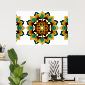 Mandala Muster 02 in gelb & tan Poster (Heimbüro)