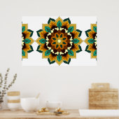 Mandala Muster 02 in gelb & tan Poster (Küche)