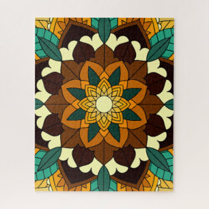 Mandala Muster 02 in gelb & tan Puzzle