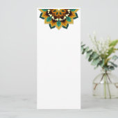Mandala Muster 02 in gelb & tan Save The Date (Stehend Vorderseite)