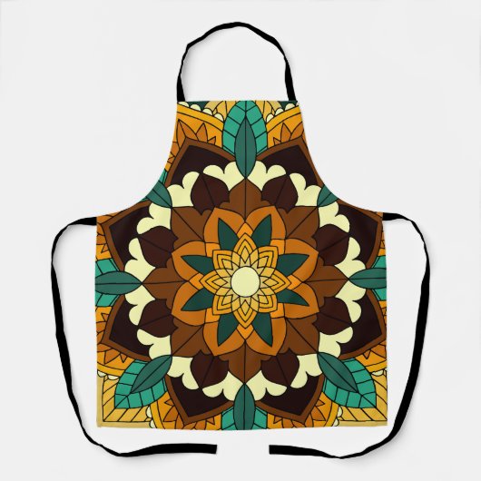Mandala Muster 02 in gelb & tan Schürze (Vorderseite)