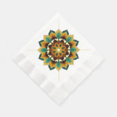 Mandala Muster 02 in gelb & tan Serviette (Ecke)