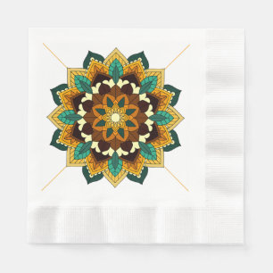 Mandala Muster 02 in gelb & tan Serviette