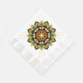 Mandala Muster 02 in gelb & tan Serviette (Ecke)