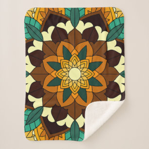 Mandala Muster 02 in gelb & tan Sherpadecke