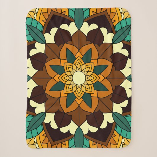 Mandala Muster 02 in gelb & tan Sherpadecke (Vorderseite)