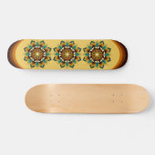 Mandala Muster 02 in gelb & tan Skateboard (Horizontal)