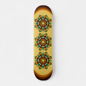 Mandala Muster 02 in gelb & tan Skateboard (Vorne)