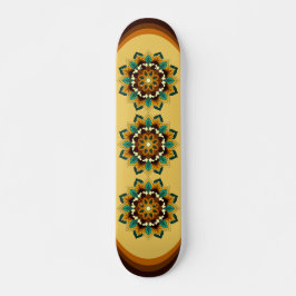 Mandala Muster 02 in gelb & tan Skateboard