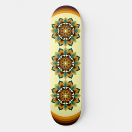Mandala Muster 02 in gelb & tan Skateboard