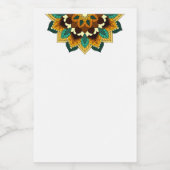 Mandala Muster 02 in gelb & tan Weinetikett (Einzelnes Label)