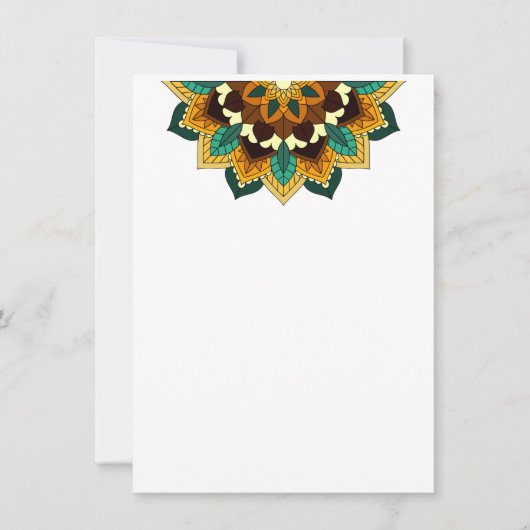 Mandala Muster 02 in gelber & gelber Karte (Vorderseite)