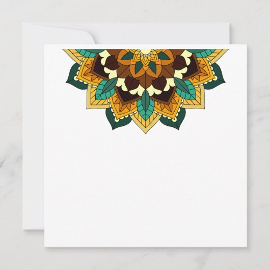 Mandala Muster 02 in gelber & gelber Karte (Vorderseite)