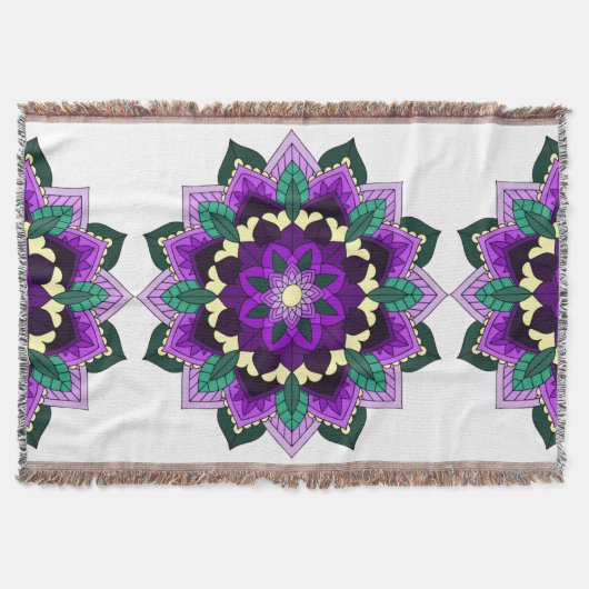 Mandala Muster 02 in lila Decke (Vorderseite)