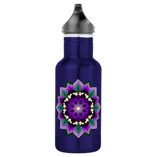 Mandala Muster 02 in lila Edelstahlflasche (Rechts)