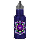 Mandala Muster 02 in lila Edelstahlflasche (Links)