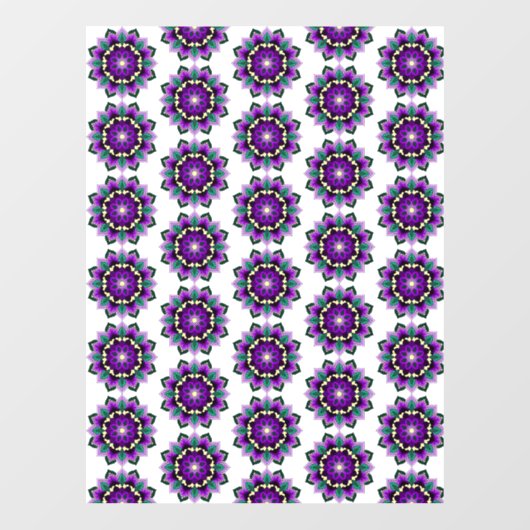 Mandala Muster 02 in lila Fensteraufkleber (Blatt)