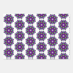 Mandala Muster 02 in lila Geschenkpapier Set