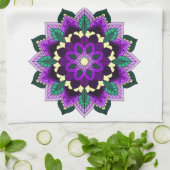 Mandala Muster 02 in lila Geschirrtuch (Gefaltet)