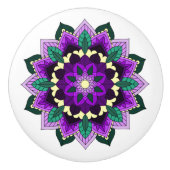 Mandala Muster 02 in lila Keramikknauf (Vorderseite)
