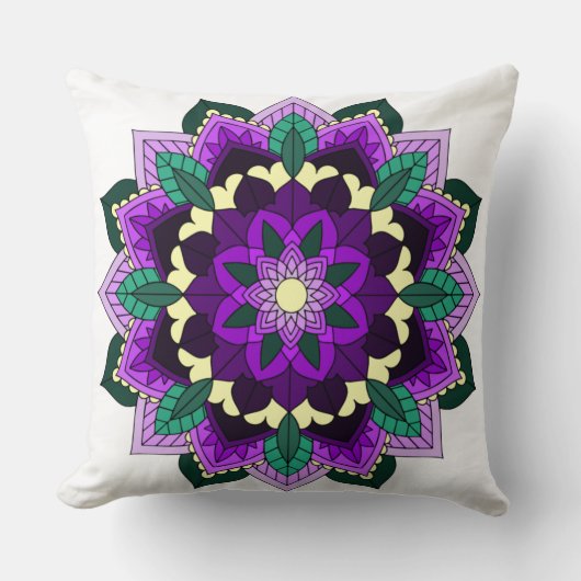 Mandala Muster 02 in lila Kissen (Vorderseite)