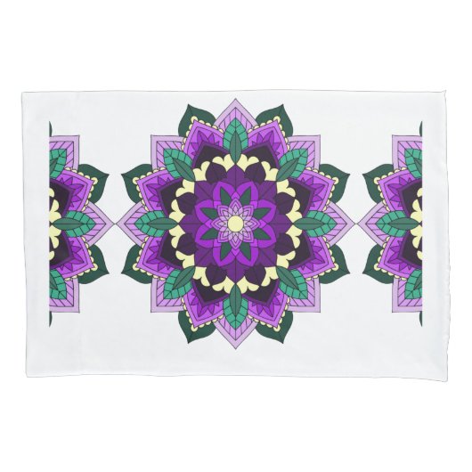 Mandala Muster 02 in lila Kissenbezug (Vorderseite-Links)