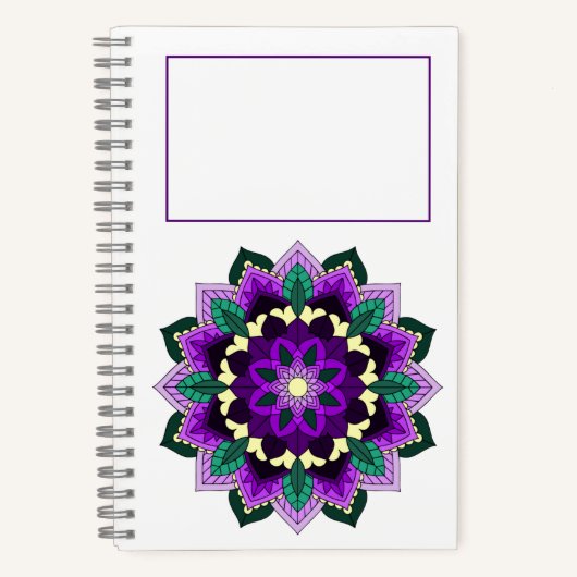 Mandala Muster 02 in lila Notizblock (Vorderseite)