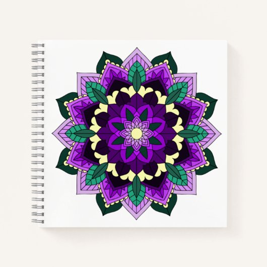 Mandala Muster 02 in lila Notizblock (Vorderseite)