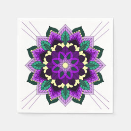 Mandala Muster 02 in lila Paper Napkin Serviette