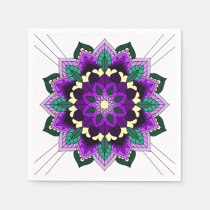 Mandala Muster 02 in lila Paper Napkin Serviette