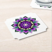 Mandala Muster 02 in lila Paper Untersetzer (angewinkelt)