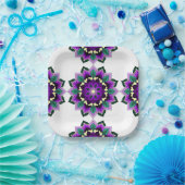 Mandala Muster 02 in lila Papierplatte Pappteller (Party)