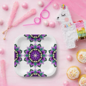 Mandala Muster 02 in lila Papierplatte Pappteller (Party)