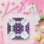 Mandala Muster 02 in lila Papierplatte Pappteller (Party)