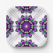 Mandala Muster 02 in lila Papierplatte Pappteller (Vorderseite)