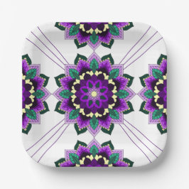 Mandala Muster 02 in lila Papierplatte Pappteller